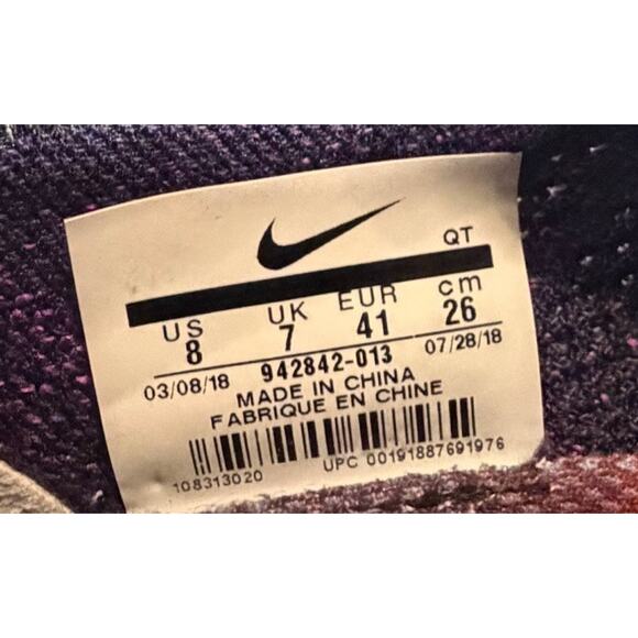 Nike Air VaporMax Flyknit 2 Night Purple Men’s Size 8 US Sneakers 942842-013 - Picture 9 of 12